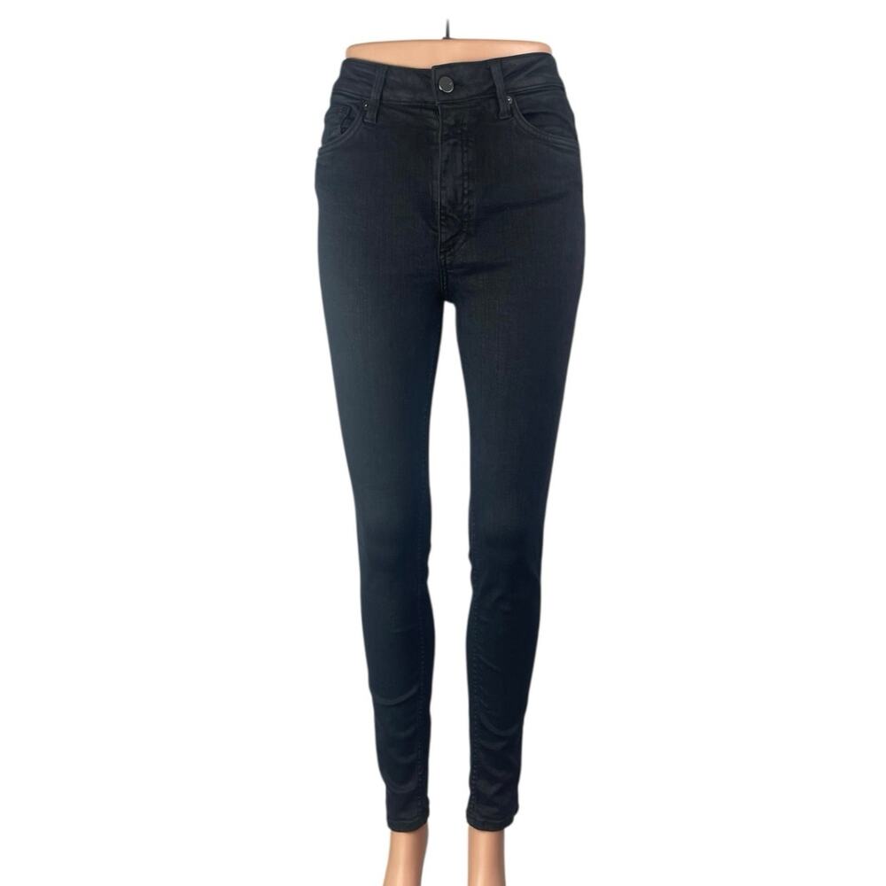 French Connection Women's Black High Waisted Slim Fit Skiiny Denim Jeans Pants 4